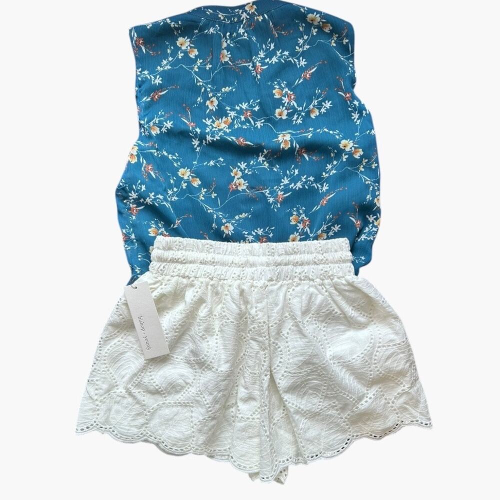 PaperMoon Floral Tank + Bishop Young Eyelet Shorts Summer Bundle XS NWT
